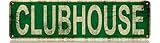 Clubhouse Slim Tin Sign Street Funny Metal Sign Wall Decor for Bedroom Farm Home Bar Garage Man Cave Wall Art Gift 4' by 16'