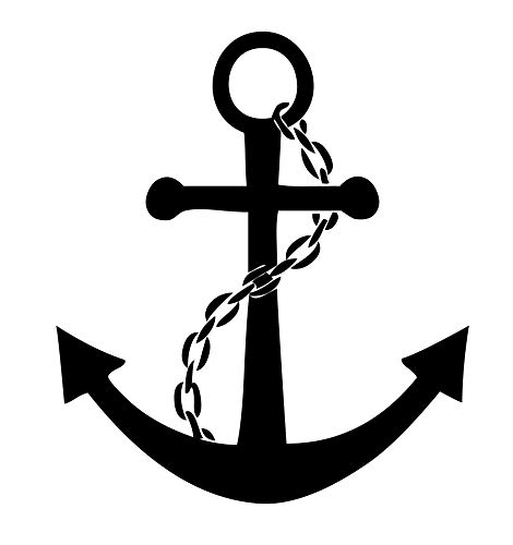 Custom Name Anchor And Chain Wall Decal Vinyl Sticker - Personalized Nautical Ship Symbol Decoration For Living Room, Bedroom, Or Beach House - Custom Sizes And Colors Complement Any Living Space #TOP3