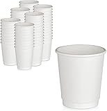 We Can Source It Ltd - 8oz White Insulated Takeaway Cups Without Lids - Disposable Double Wall Paper Cups for Coffee and Cold Drinks - Pack of 1000