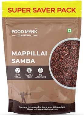 Food Mynk Mappillai Samba Rice (1Kg)| Organic Red | Traditional Hand Pounded Chawal Bridegroom Rice| Dulha Vara Akki