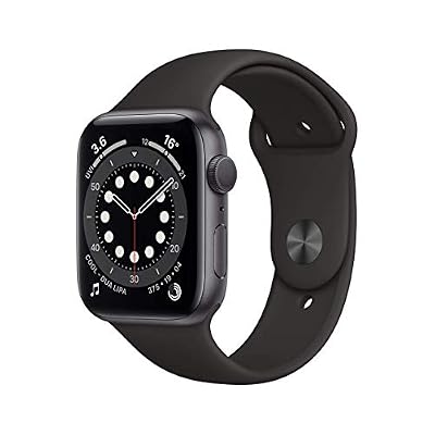 Apple Watch Series 6 (GPS, 44MM) Cassa in Alluminio Grigio Siderale con Cinturino Sport Nero (Ricondizionato)