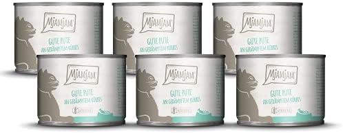 MjAMjAM - premium wet food for cats - pure meat enjoyment - delicious kangaroo, pack of 6 (6 x 400 g), grain-free with extra meat