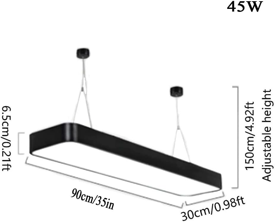 Statue Lights Modern Rectangular LED Chandelier Nordic Minimalist Pool Table Pendant Lamp Adjustable Height Light Fixture for Billiard Dining Room Office Gym Decorats