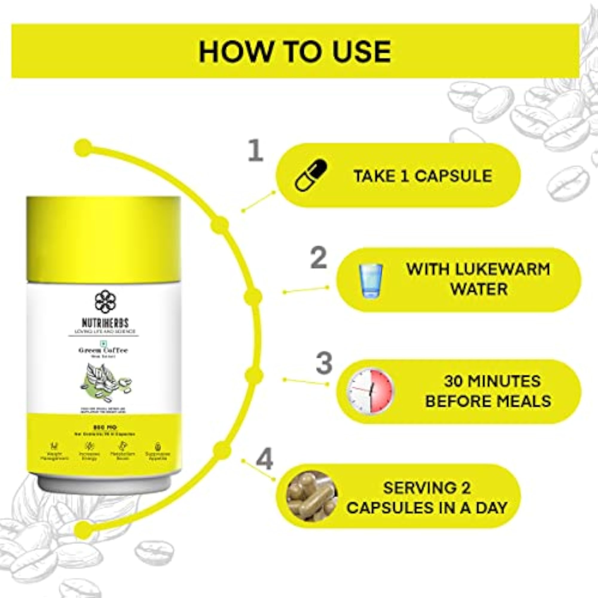 Green Coffee Bean Extract 90 Capsules for Weight Management