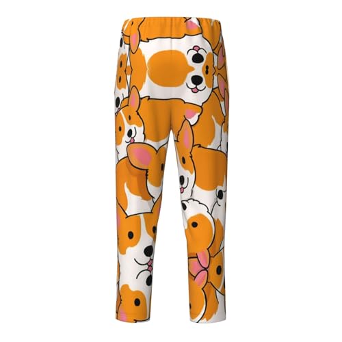 Pajama Pants Pajama Bottoms with Elastic Waistband Sleepwear Lounge PantsCute Animal Dogs2