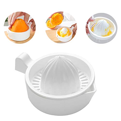 DENGHENG Mini Plastic Double Layer Household Manual Citrus Juicer Orange Lemon Fruit Squeezer Cup with Handle Pour Spout Portable Kitchen Machine