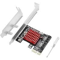 ELUTENG Tarjeta PCIe SATA de 2 Puertos, 6 Gbps Adaptador PCIe a