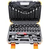 Mallette à outils robuste et pratique : tous les outils sont soigneusement rangés dans une mallette à outils moulée par soufflage, ce qui la rend pratique à la fois pour le stockage et la portabilité ;