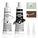 Ganbaro 3.5 oz Liquid Electrical Tape Black & White Kit Liquid Insulation Rubber Coat, Rubber Paint, Dielectric Sealant for Wires & Cables, Marine & Home Use, 50ml*2