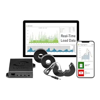 Eyedro 3-Phase Commercial & Industrial Energy Meter - Real-Time kWh/W/A/V/PF/$ Data - Solar & Net Metering - WiFi (2.4 GHz) & Ethernet - Up to 600V - 3×200A Sensor - Made in North America