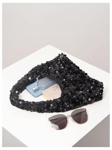 MakeMeChic Women's Sequin Top Handle Shoulder Handbags Party Y2K Underarm Purses4