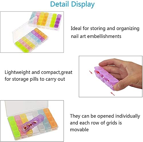 Diamond Painting Storage Box 2 Pack KAFU 56 Grids Multicolor Bead Storage Container for DIY Craft
