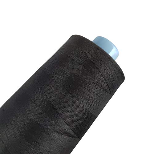 Hilos de coser poliéster 3000 yardas 2 bobinas negro y blanco miniatura 2