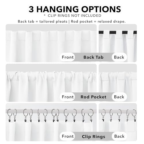 image for Deconovo Blackout Curtains, Thermal Insulated, W42 x L72 2 Panels, Bac