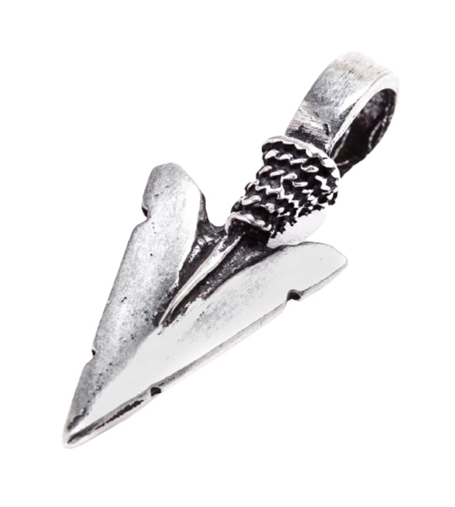 Germanenschmuck Wikinger Pfeilspitze - Kettenanhänger Silber | Amulett, Anhänger für Kette, Vikings