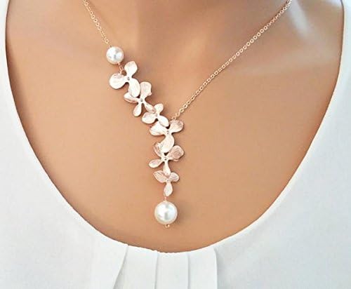 Miniatura 4 de Rose Gold bracelet, Pearl Bracelet, Orchid bracelet, Flower bracelet, Wedding Bracelet, Gift for her, Bridesmaid gifts