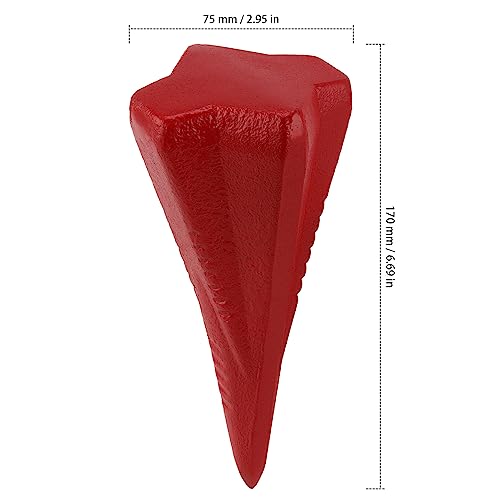 ZEONHAK 4lbs Diamond Wood Splitting Wedge - 4-Direction Steel Splitter for Wood, 2 PCS, Red