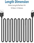 SIOCEN 3Pack 10FT PS4 Charger Cord for Xbox One Controller,PS4 Charging Cable,Micro USB Cable for Xbox One S/X Slim Elite Controller,PlayStation 4 Games,Dualshock 4 Controller Data Sync Cord
