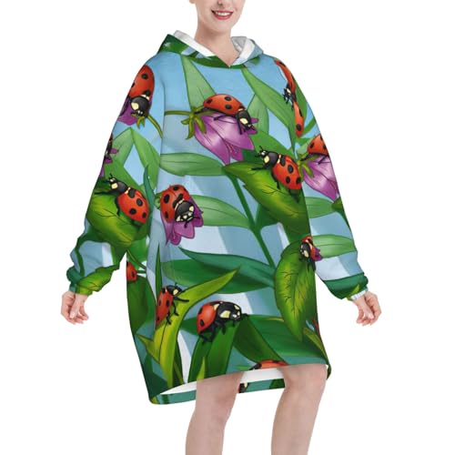 Couverture à capuche EdWal coccinelle pour vos soirées canapé cocooning - 2