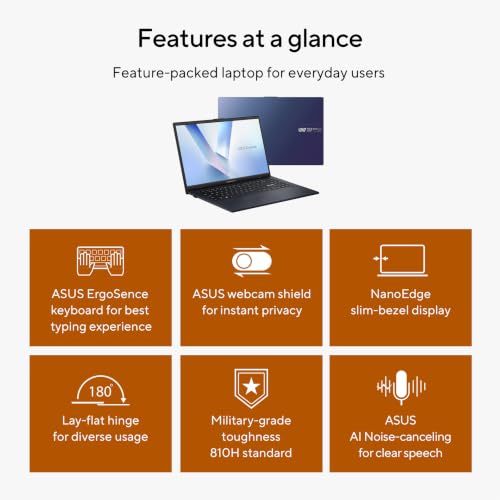 Image of ASUS Vivobook Go 15 Laptop, 15.6 inch FHD 16:9 Display, AMD Athlon Silver 10 Processor, AMD Radeon Graphics, 4GB RAM, 128GB SSD, Windows 11 Home, Peacock Blue, E1504FA-PS04-B