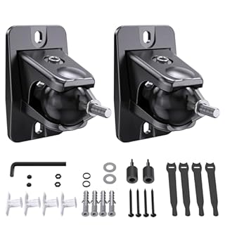 Speaker Wall Mount for Samsung Q990D Rear Speakers SWA-9500S, Klipsch RP-500SA R-41M Dolby Atmos, Universal Keyhole & 1/4"-20 Thread Bracket, 360° Adjustable Aluminum Ceiling Mount, 11lbs Capacity