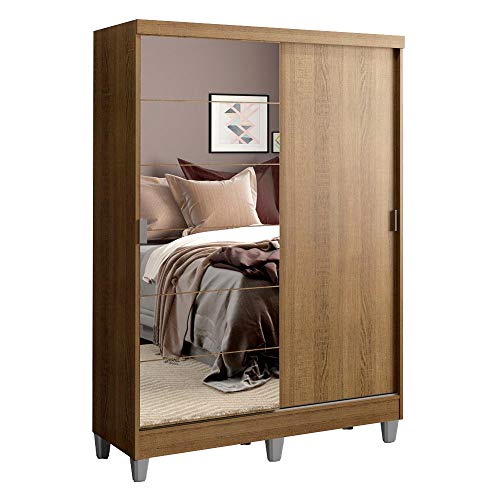 Guarda-roupa Solteiro Madesa Luke 2 Portas de Correr com Espelho com Pés