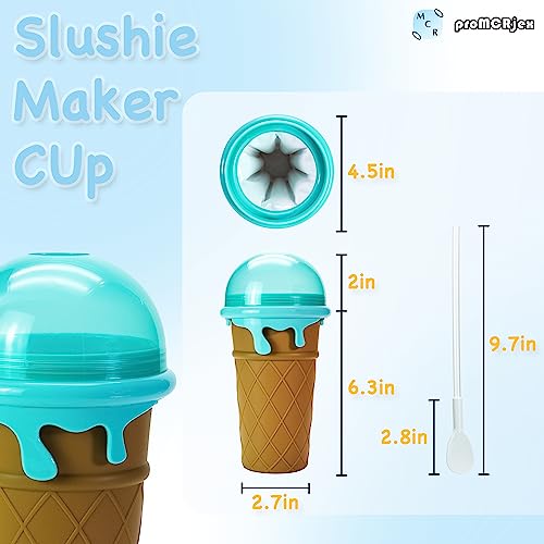 proMCRjex Slushy Cup Große Kapazität Slushie Maker Cup Frozen Magic Slush Cup Smoothies Getränke Shakes Doppelschicht Slushy Squeeze Cup Schnellkühlbecher 500ml (Braun) – Bild 5
