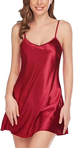 Image of Honeymoon Night Dresses for Women - Lightweight Satin Sleepwear Nighties, Hot Bridal Nightwear Dress and Suit for Women, Ladies Lightweight Wear Comfortable, Stylish Nighty for Girls