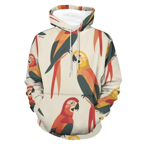 Sweat à capuche perroquet de dessin animé pour homme et femme en taille S