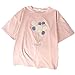 Produktbild Damen-T-Shirt, reine Baumwolle, kurzärmelig, für den Sommer, Weiß Gr. Large, rose