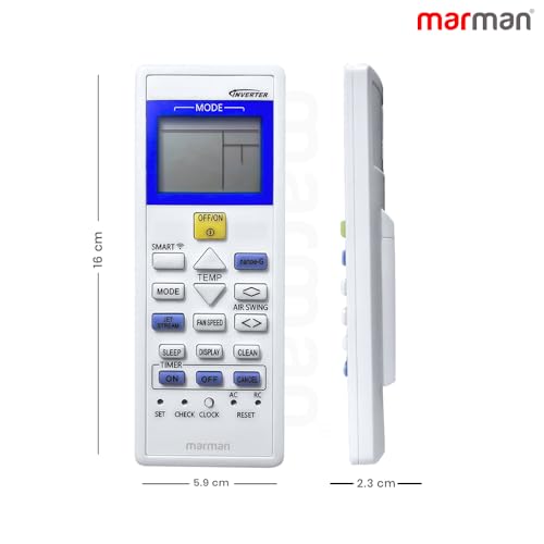 Image of marman Compatible with Panasonic AC Remote Control Original Model 157C Suitable for 1 | 1.5 | 2 Ton Split & Window Inverter AC - Match Remote Keys Exactly to Replicate Genuine Remote Function