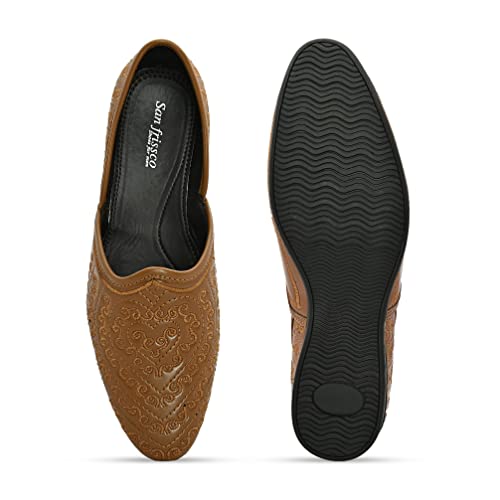 Image of San Frissco Men Faux Leather Atlantis Cherry Mojaris