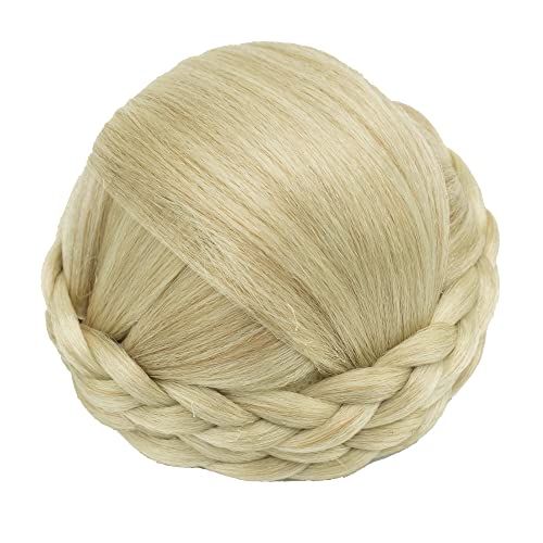 IMISSU Small Size Hair Bun Wigs Updo Styles Braided Chignon Dancer Hair Covers Donut Hairpiece Scrunchie (Dirty Blonde)