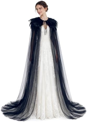 Evil Queen Cosplay Super Villain Cloak Cape Steampunk Feather Collar Witch Cape