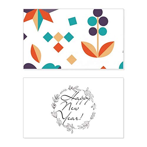 Carte de Nouvel An Flower Pixel en papier premium pour vœux prestigieux