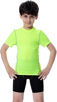 Boys Compression Shirt Short Sleeve Youth Basketball Undershirt Kids Quick Dry T-Shirt Athletic Base Layer