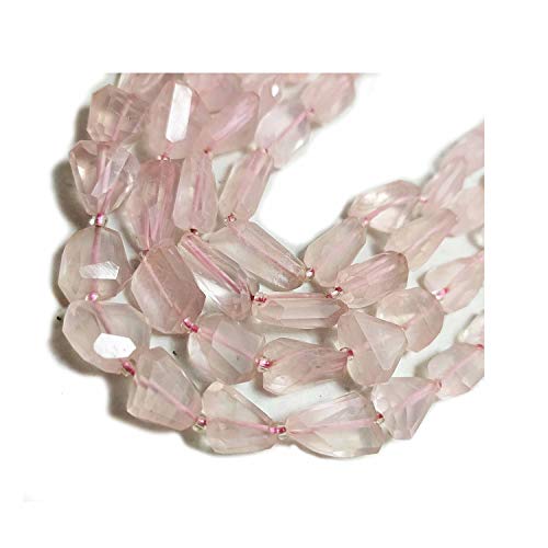 Perles semi-précieuses nuggets en quartz rose naturel à facettes pour fabrication de bijoux DIY