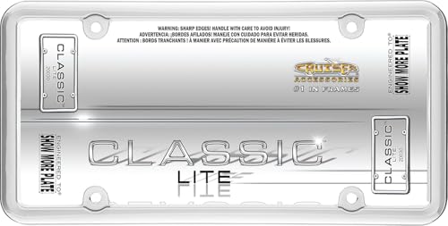 Cruiser Accessories 20030 Classic Lite License Plate Frame, Chrome