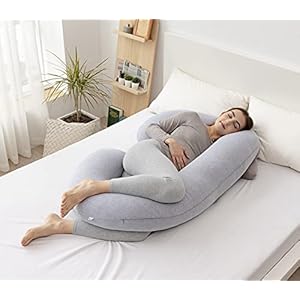 Yuantian Pregnancy Pillow, for Pregnant Woman C-Shape Full Body Pillow and Maternity Support (Jersey Cover)- Support for…