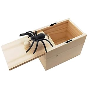 Rtudan Original Spider Scare Prank Box, Hilarious Wooden Scare Box,Handmade Fun Joke Scarebox Toy,Practical Gift Toy…