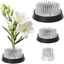 3 Pcs Floral Frog Pin Holder, Round Metal Flower Frog Vase Arranger Pin Holder, for Ikebana, Home Decoration Craft, DIY Flower Craft Arrangements Silver