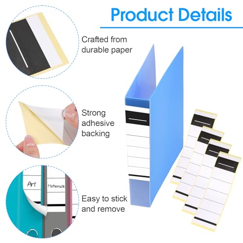 Ordnerrücken Selbstklebend 50 Stück, 19×5.4cm Breit Rückenschilder Ordner, Ordner Etiketten Aufkleberfür 8cm Breite Ordner, Beschreibbar, für Büro, Bibliothek, Archivierung