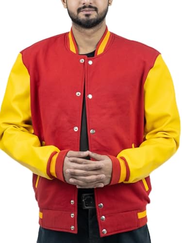 Men's Fashion Varsity Jacket Causal Slim Fit Wool Letterman Baseball Bomber Jackets