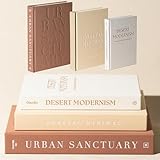 Ossedra Decorative Books for Home Decor - Set of 3 Real Linen Hardcover Books with Blank Pages - Modern Farmhouse Coffee Table Decor, Shelf & Entryway Styling Accent (Neutral Tones)