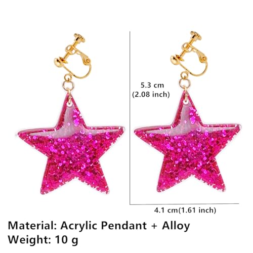 Aretes clip on estrella rosa MOKAVIKY 25 miniatura 2