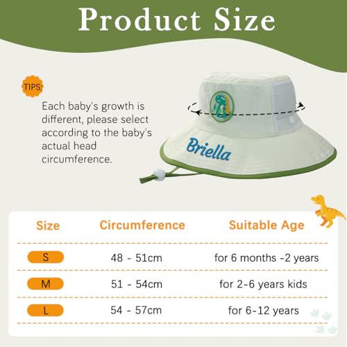 Personalized Embroidered Baby Bucket Hat, Custom Toddler Mesh Sun Hat Wide Brim Beach Hat UPF50+ for Boys Girls4