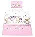 TupTam Unisex Baby Wiegenset 4-teilig Bettwäsche-Set: Bettdecke mit Bezug und Kopfkissen mit Bezug, Farbe: Eulen Rosa, Größe: 80x80 cm