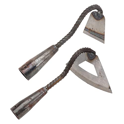 Happyyami 2pièces Houes à Creuser pour Jardinage Outils Agricoles De Désherbage Houes De Jardin Pratiques pour Friches Gris Lot