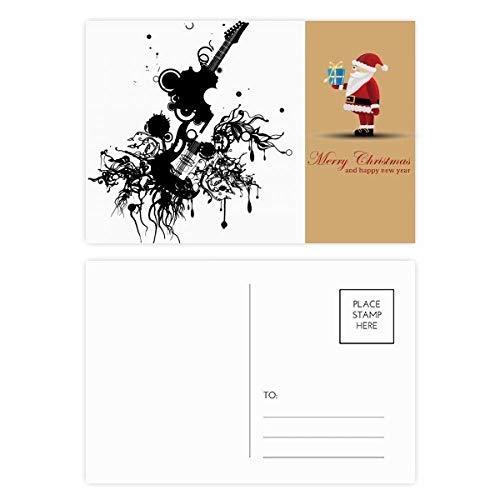 Cartes postales pour guitare Père Noël correspondance de Noël lot de 20