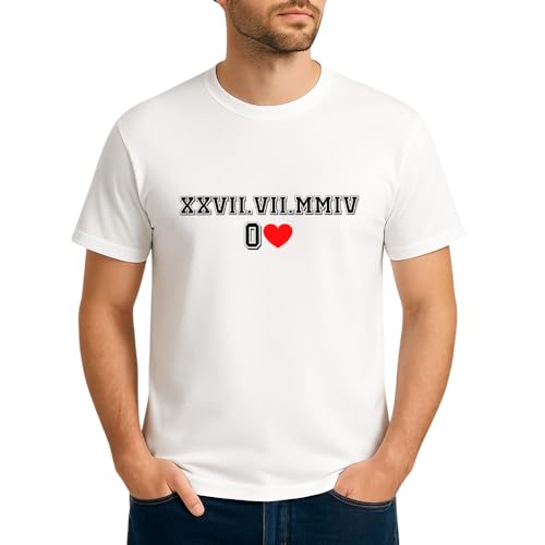 Image of Anniversary Matching Shirts, for Couple, Heart Design T-Shirt Set, Wedding Present, Honeymoon Outfit